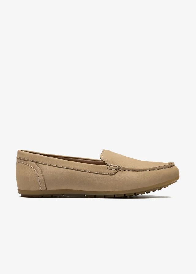 Clarks Womens Beige Elliotte Step Nubuck Standard