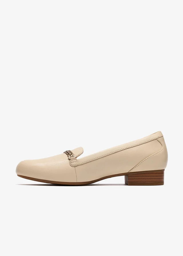 Clarks Womens White Juliet Mia Leather Wide