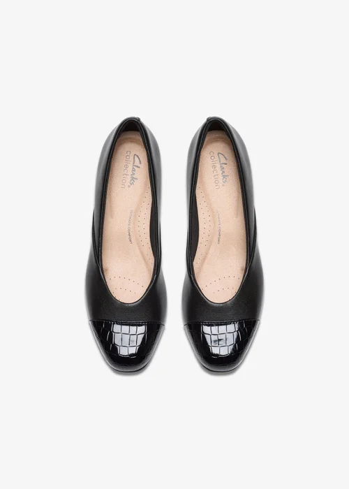 Clarks Womens Black Juliet Rise Leather Wide - 4 Image 6