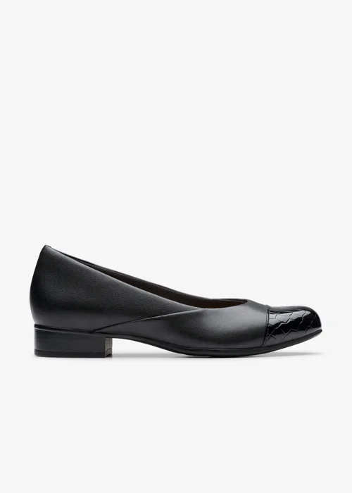 Clarks Womens Black Juliet Rise Leather Wide - 4 Image 1