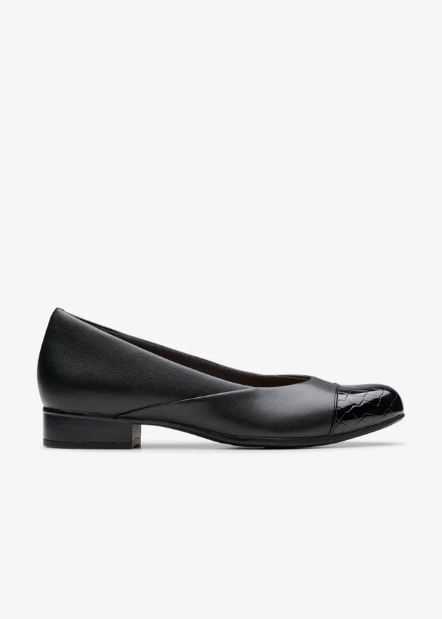 Clarks Womens Black Juliet Rise Leather Wide