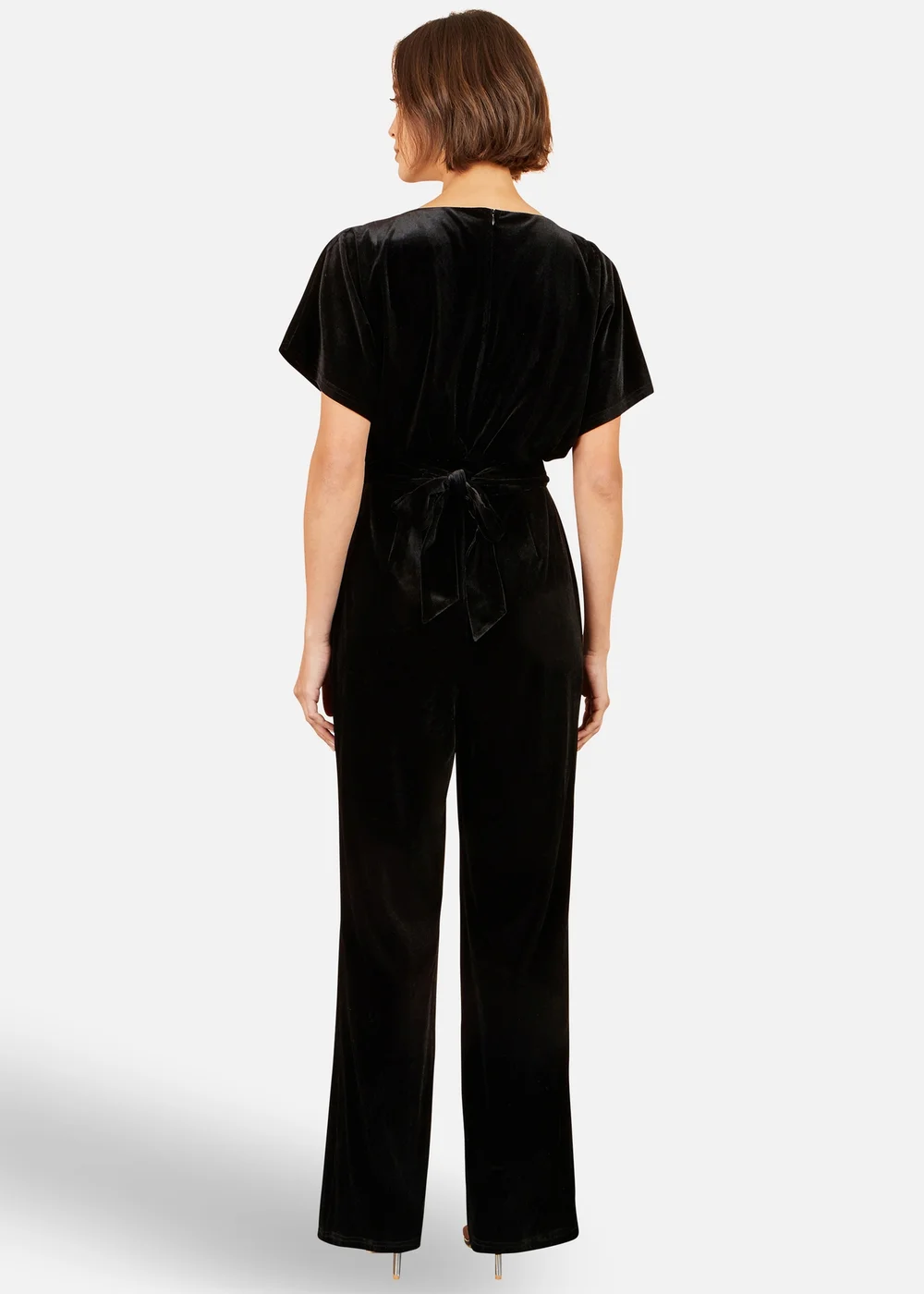 Yumi Black Velvet Jumpsuit With Embellishment - 16 Image 2