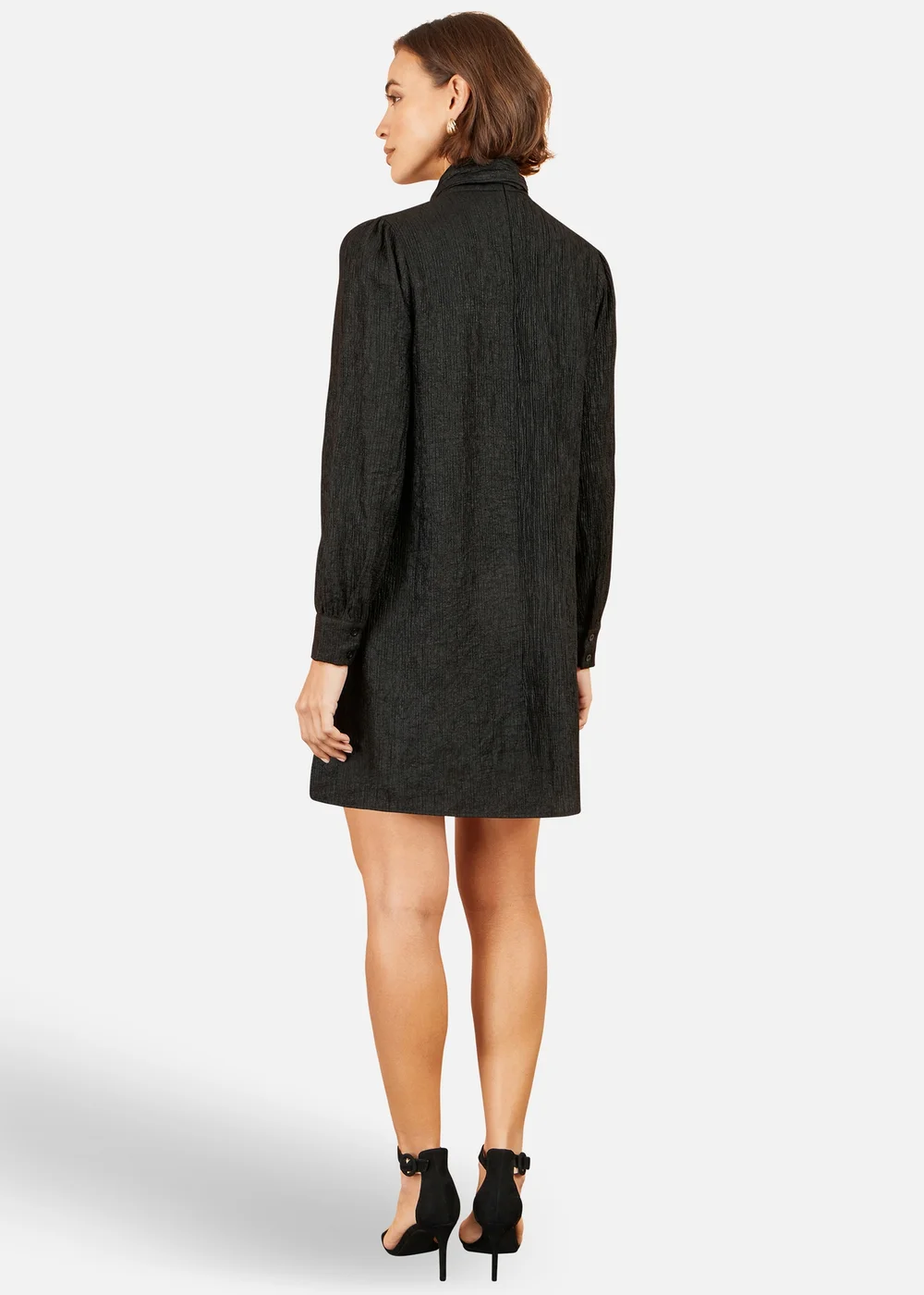 Yumi Black Scarf Tunic Dress - 8 Image 2