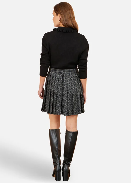 Yumi Black Check Pleated Mini Skirt - 12 Image 2