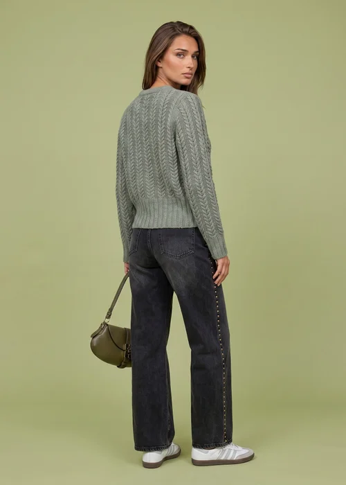 Urban Bliss Wool Blend Cabled Cardigan - S Image 3