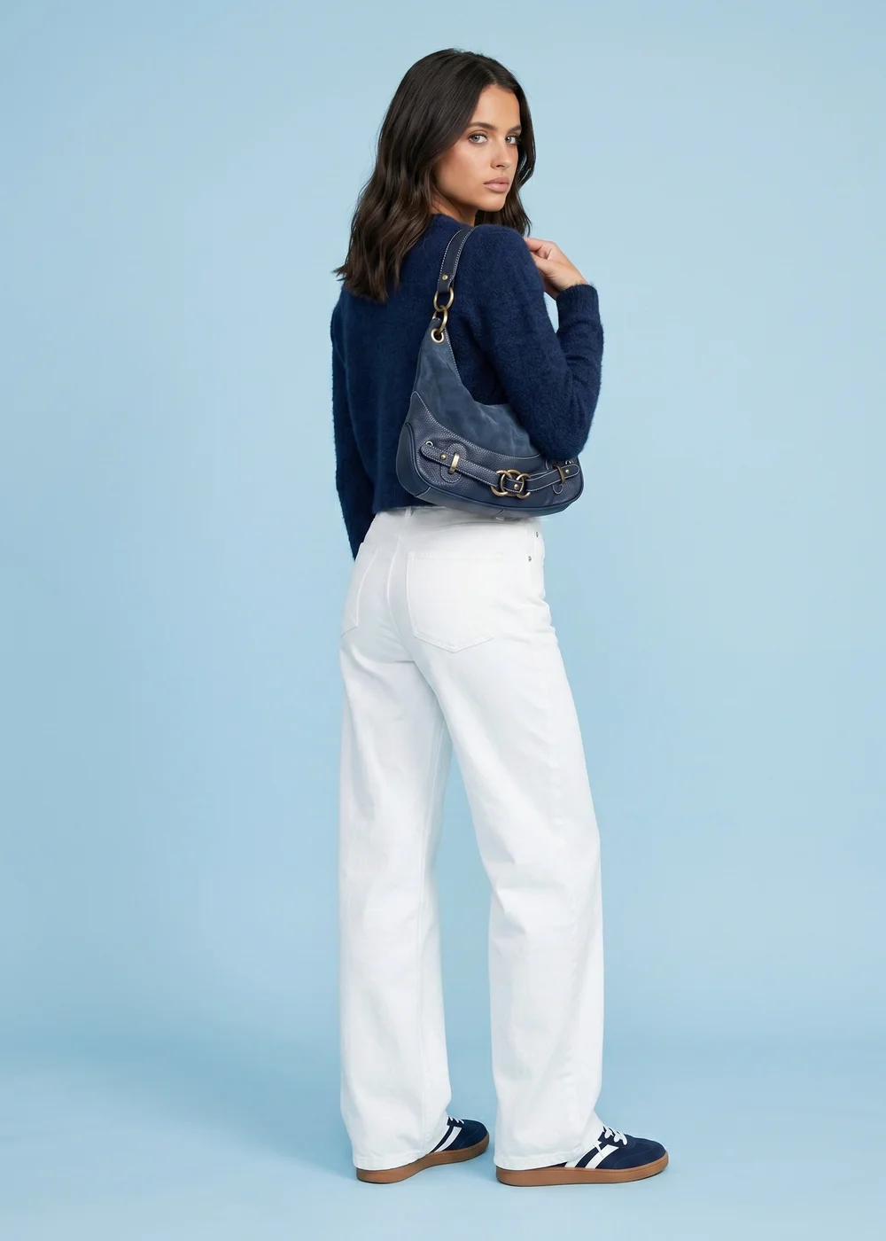 Urban Bliss Navy Wool Blend Cropped Cardigan - M Image 2