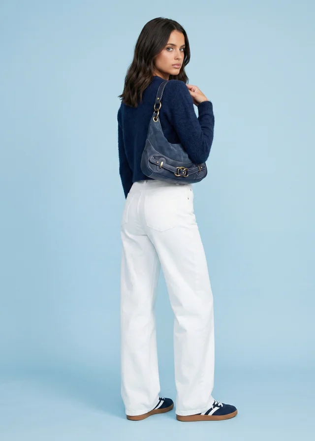 Urban Bliss Navy Wool Blend Cropped Cardigan