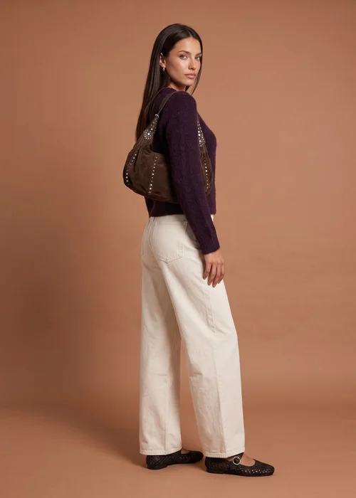 Urban Bliss Purple Wool Blend Cropped Cardigan - L Image 3