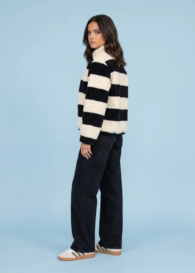 Urban Bliss Black Stripe Fleece Jacket