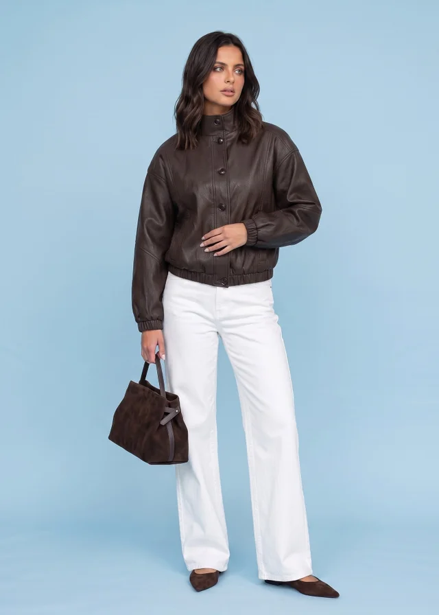 Urban Bliss Chocolate PU Oversized Jacket