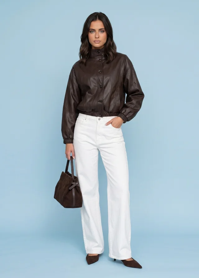 Urban Bliss Chocolate PU Oversized Jacket
