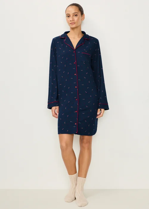 Navy Candy Cane Nightie - Extra small Image 1
