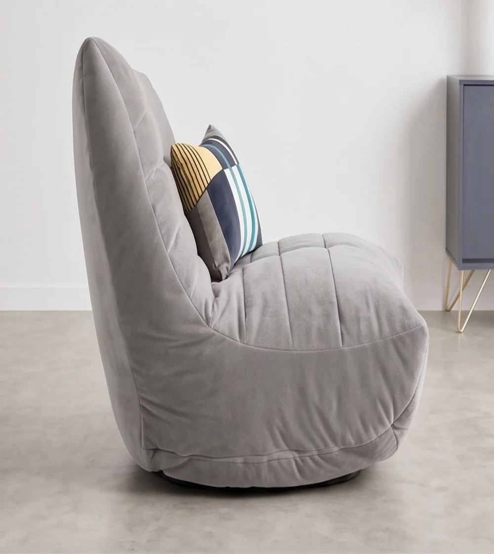 Kaikoo Grey Velvet Lounger Large - L Image 2