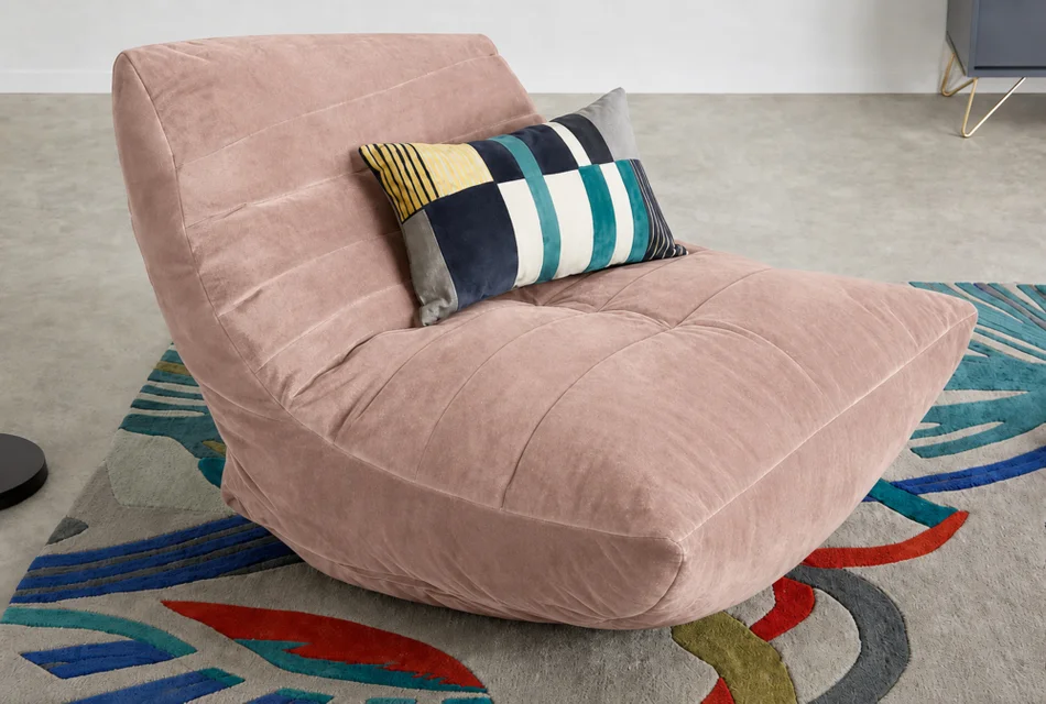 Kaikoo Pink Velvet Lounger Large