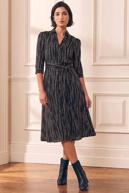 Roman Black Petite Abstract Shirt Dress - 10 Image 2