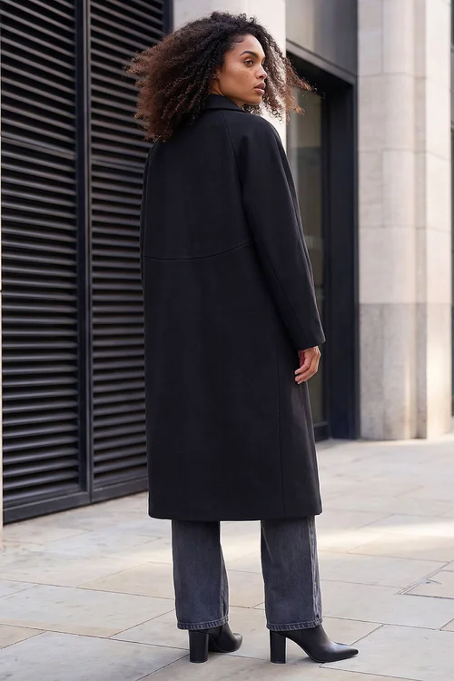 Dusk Black Single Breasted Longline Coat - 16 Image 3