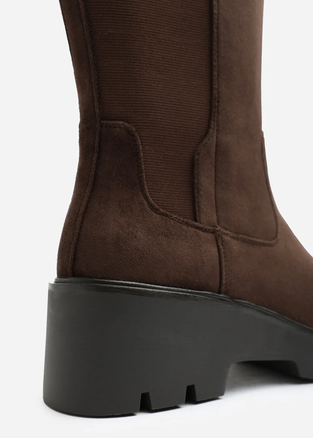 Where's That From Erelia Dark Brown Stretch Panel Buckle Detail Wedge Boots - 6 Image 4