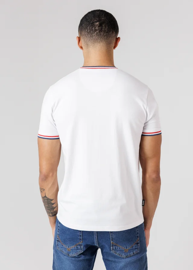 Firetrap White Regular Fit Cotton Crew T Shirt