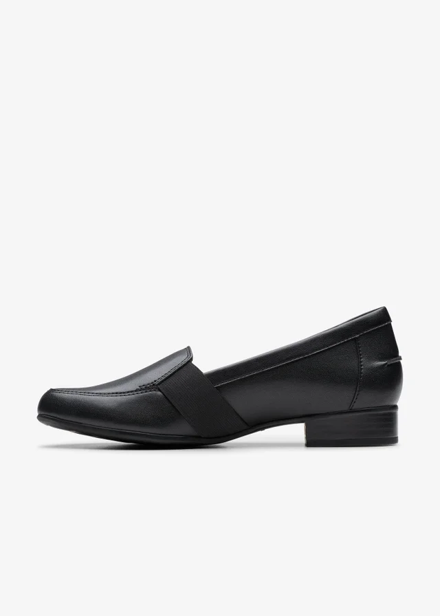 Clarks Womens Black Juliet Beat Leather Wide