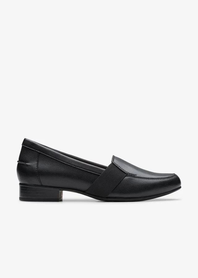 Clarks Womens Black Juliet Beat Leather Wide