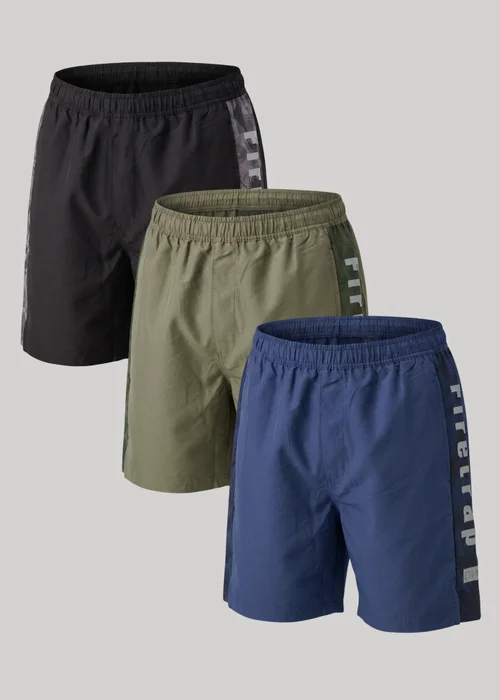 Firetrap Multi 3 Pack Regular Fit Swim Shorts - S Image 1