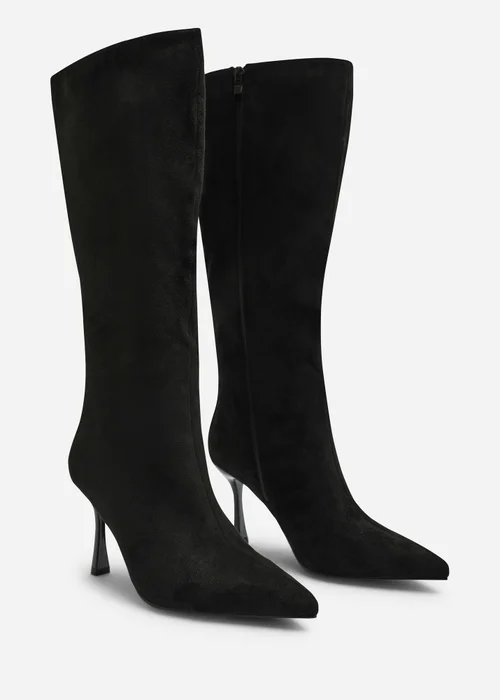 Where's That From Kexira Black Faux Suede Stiletto Knee High Boot - 8 Image 4