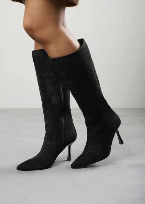 Where's That From Kexira Black Faux Suede Stiletto Knee High Boot - 8 Image 6