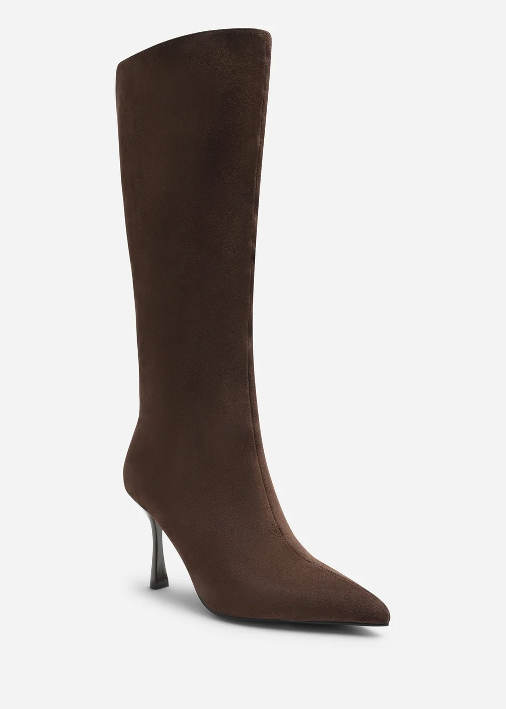 Where's That From Kexira Dark Brown Faux Suede Stiletto Knee High Boot - 3 Image 3