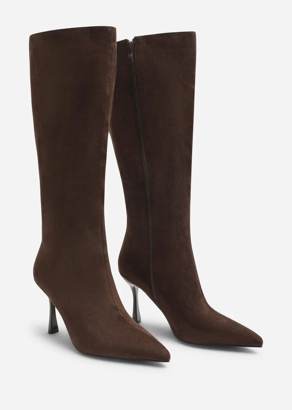Where's That From Kexira Dark Brown Faux Suede Stiletto Knee High Boot - 3 Image 4