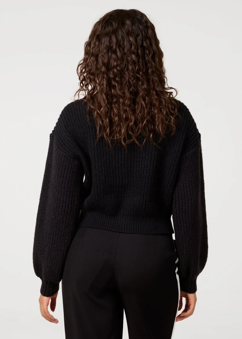 Pink Vanilla Black Cropped Button Cardigan - M/L Image 4
