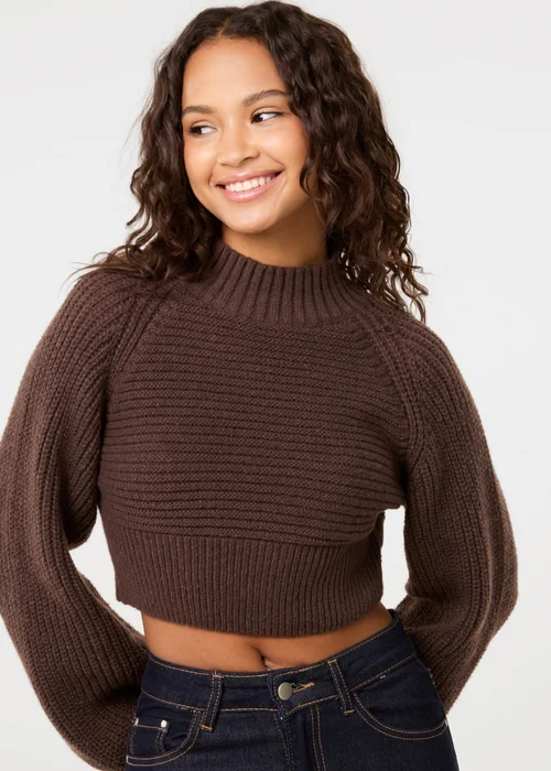 Pink Vanilla Brown High Neck Knitted Jumper - M/L Image 3