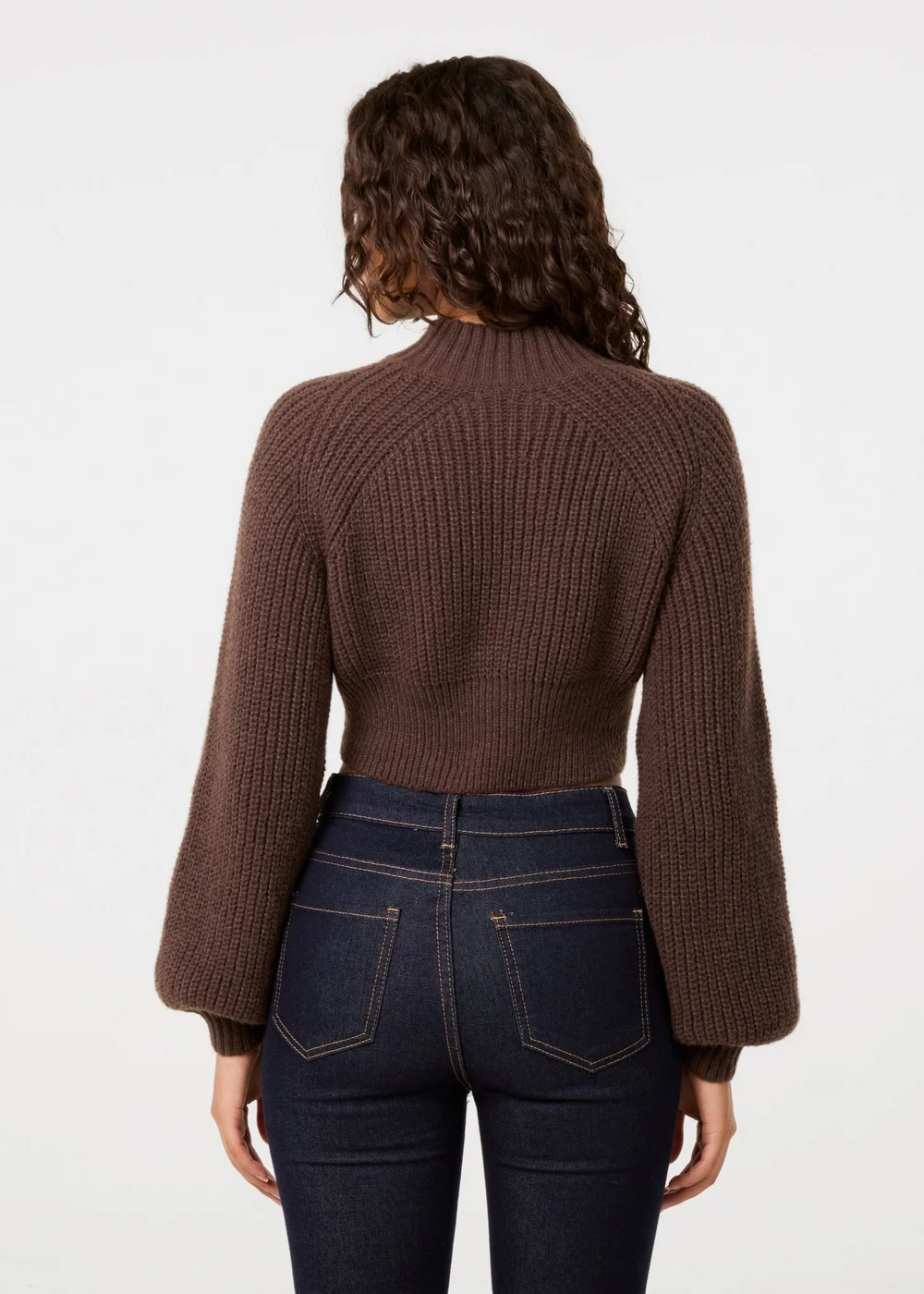 Pink Vanilla Brown High Neck Knitted Jumper - M/L Image 4