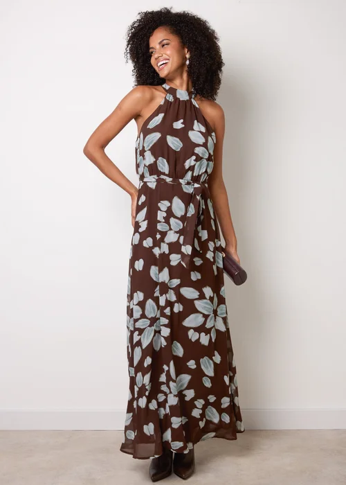 Blue Vanilla Brown High Neck Maxi Dress - 16 Image 1