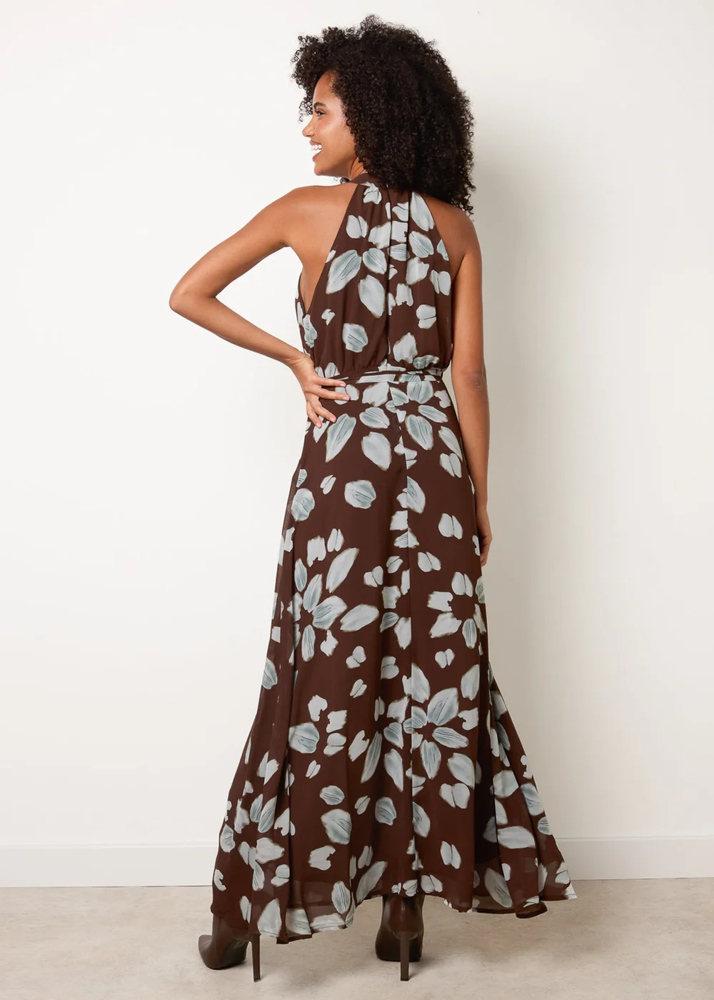 Blue Vanilla Brown High Neck Maxi Dress - 16 Image 4