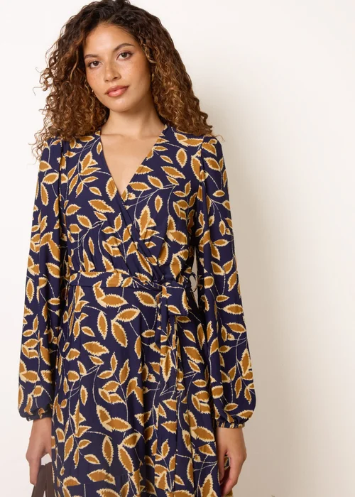 Blue Vanilla Navy Asymmetric Wrap Midi Dress - S Image 3