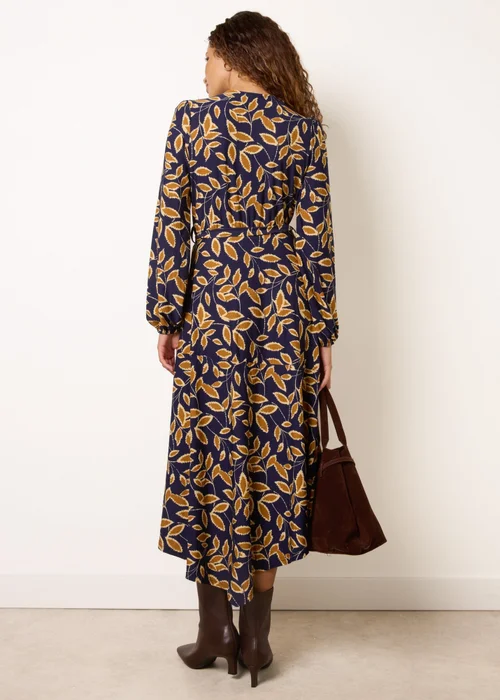 Blue Vanilla Navy Asymmetric Wrap Midi Dress - S Image 4