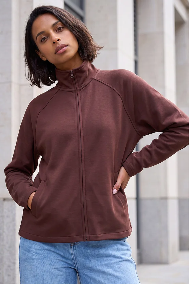 Dusk Chocolate Soft Touch Zip Up Jacket