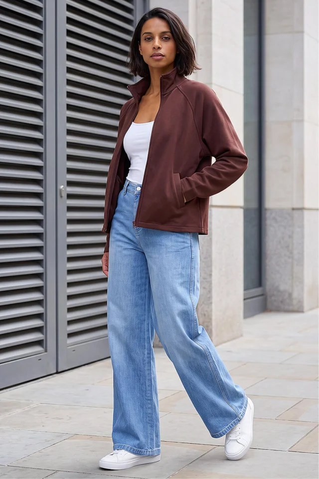 Dusk Chocolate Soft Touch Zip Up Jacket