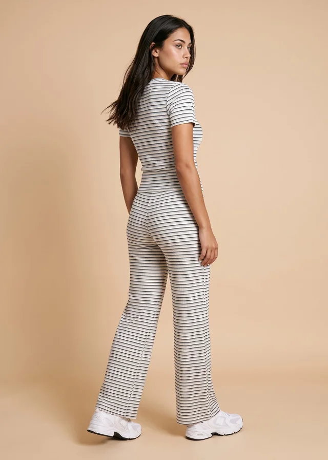 Urban Bliss Blue Ribbed Stripe Top