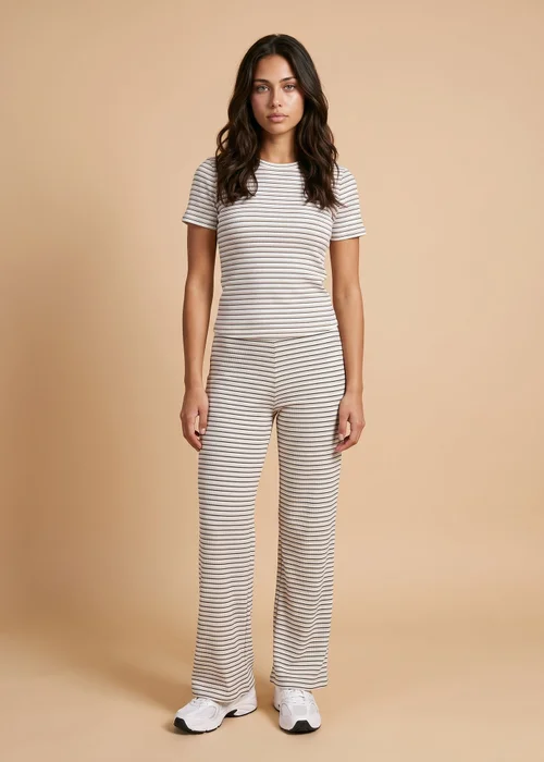 Urban Bliss Brown Ribbed Stripe Top - 12 Image 1