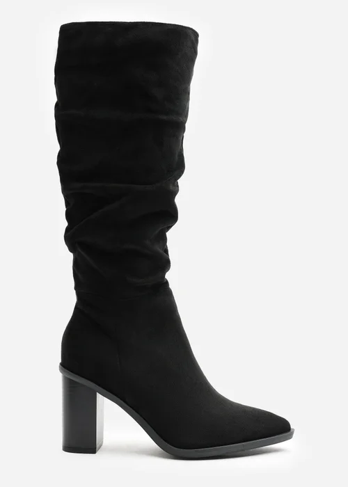 Where's That From Quilla Black Slouch Knee High Boots With Block Heel - 6 Image 1