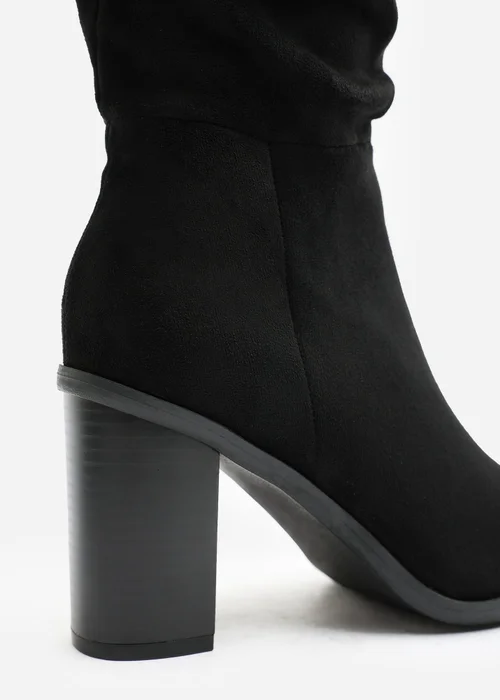 Where's That From Quilla Black Slouch Knee High Boots With Block Heel - 6 Image 4