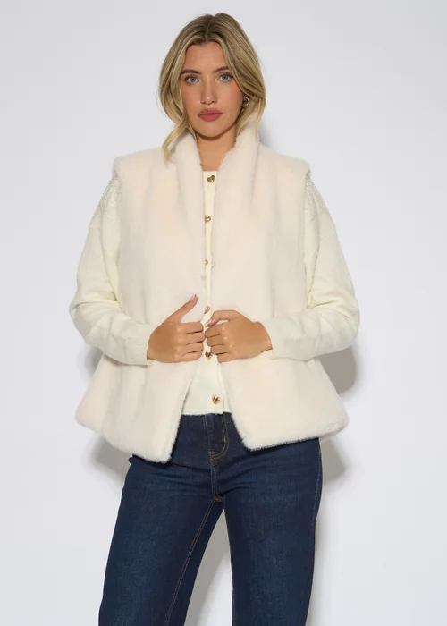Gini London White Longline Gilet - S/M Image 1