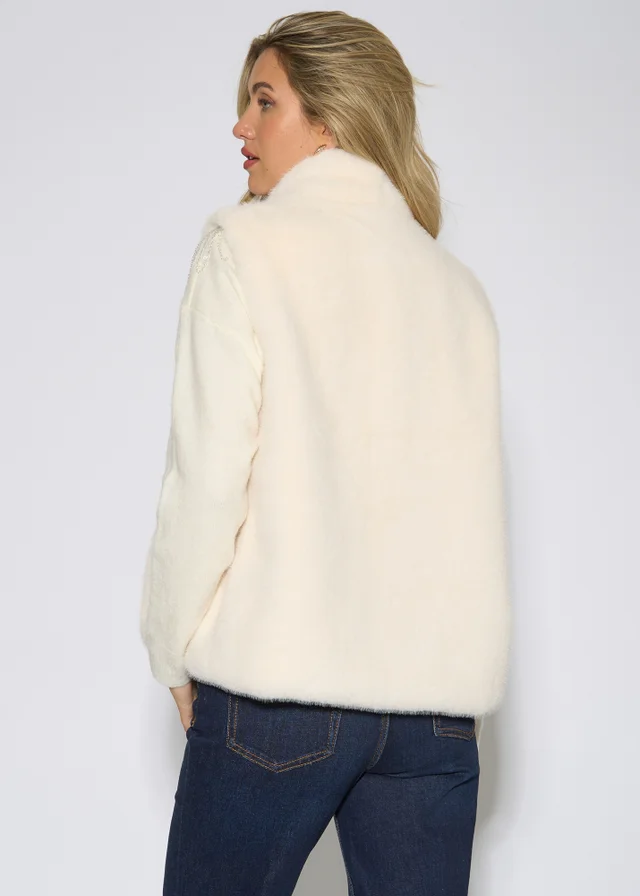 Gini London White Longline Gilet