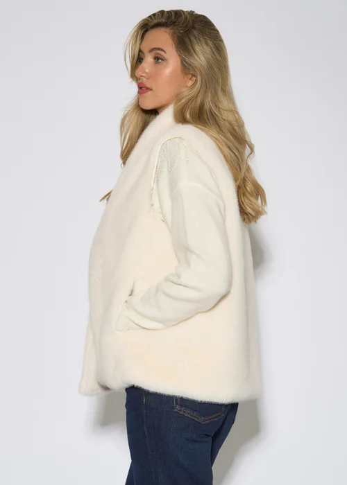 Gini London White Longline Gilet - S/M Image 4