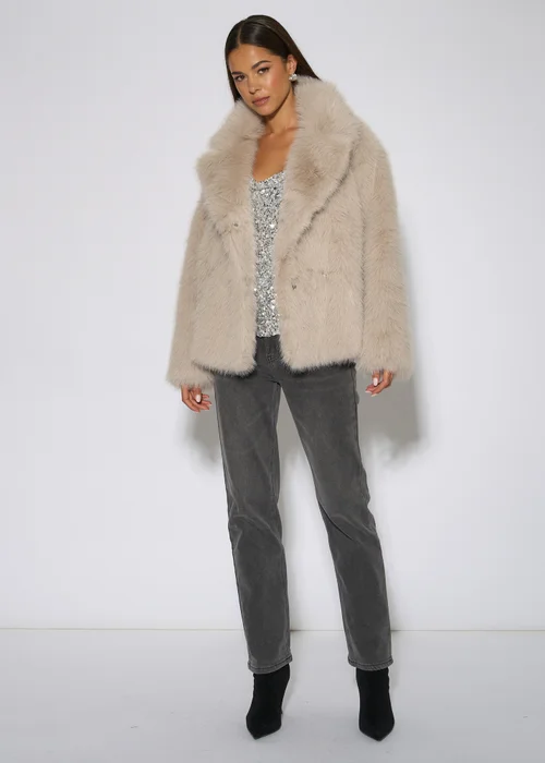 Gini London Blonde Faux Fur Jacket - L/XL Image 1