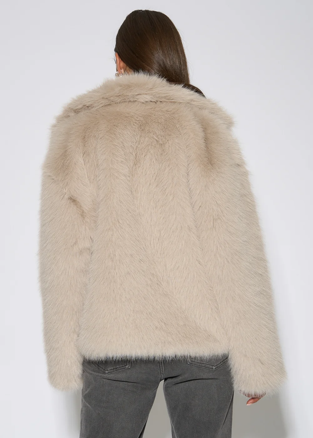 Gini London Blonde Faux Fur Jacket - L/XL Image 2