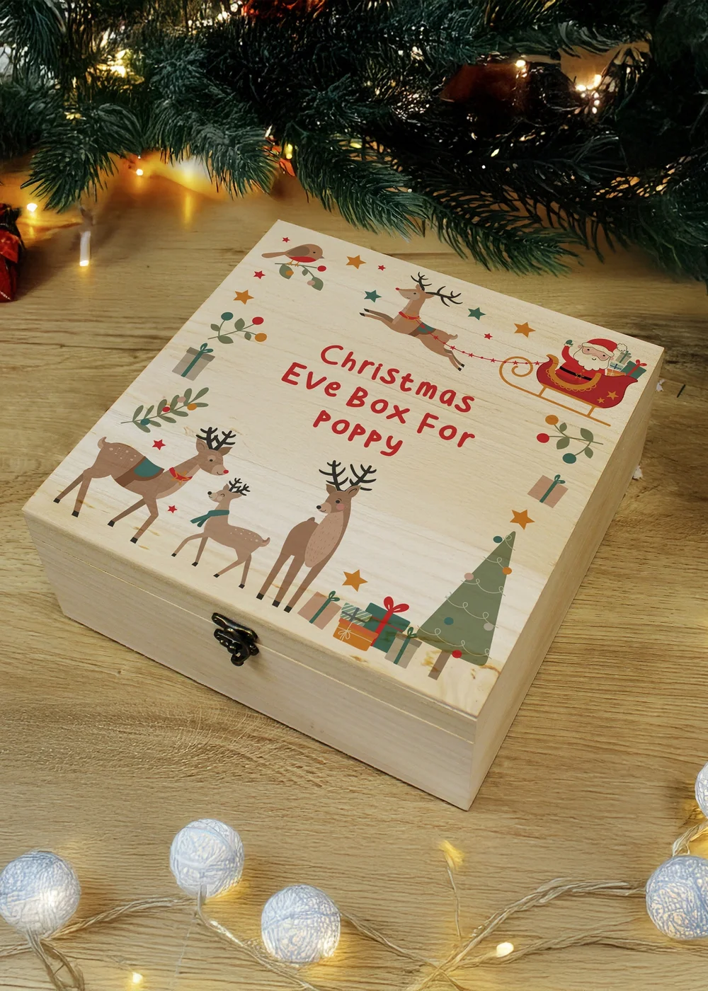 Personalised Memento Company Natural Santa & Reindeer Christmas Eve Box - One Size Image 2