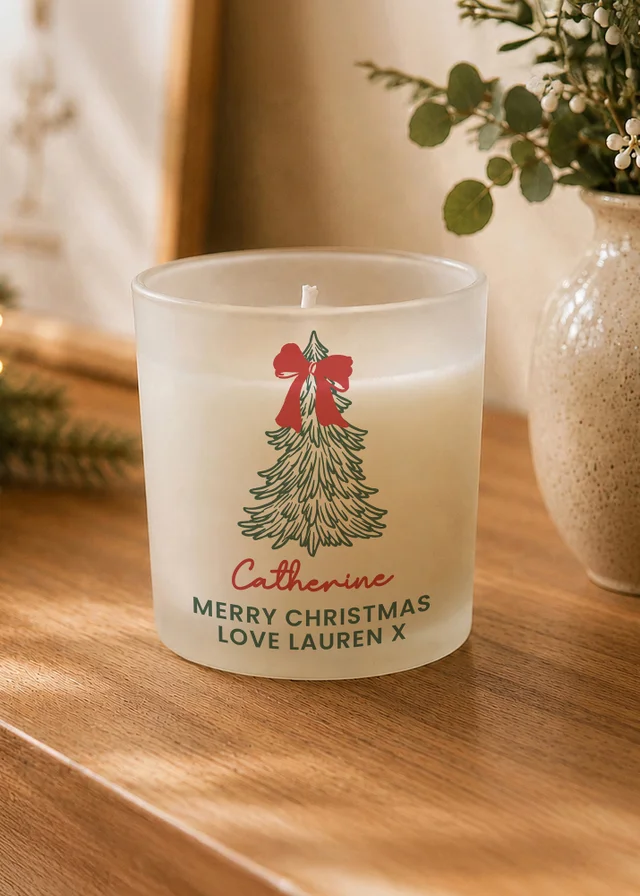 Personalised Memento Company Clear Christmas Tree Scented Jar Candle