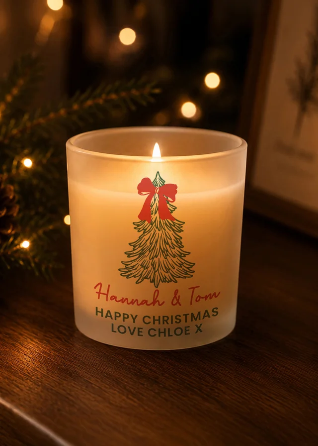 Personalised Memento Company Clear Christmas Tree Scented Jar Candle
